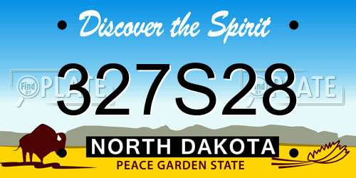 327S28 North Dakota License Plate