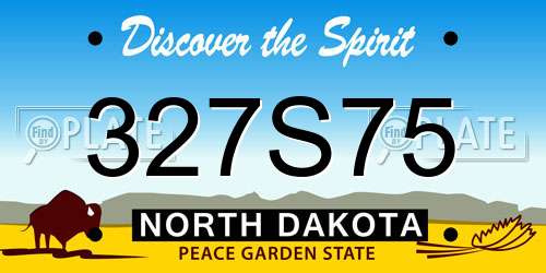 327S75 North Dakota License Plate
