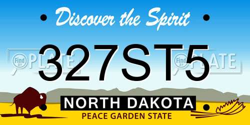 327ST5 North Dakota License Plate