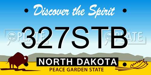 327STB North Dakota License Plate