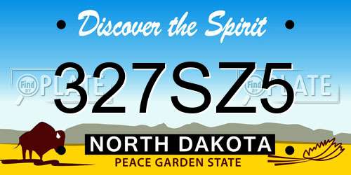 327SZ5 North Dakota License Plate