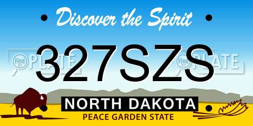 327SZS North Dakota License Plate
