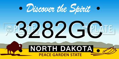 3282GC North Dakota License Plate