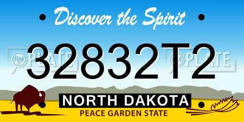 32832T2 North Dakota License Plate