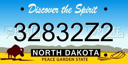 32832Z2 North Dakota License Plate