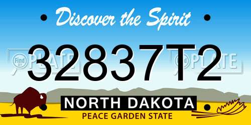 32837T2 North Dakota License Plate