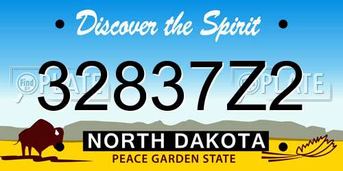 32837Z2 North Dakota License Plate