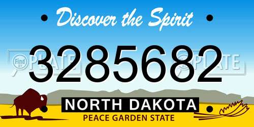 3285682 North Dakota License Plate