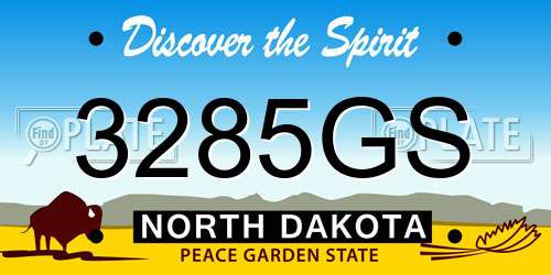 3285GS North Dakota License Plate