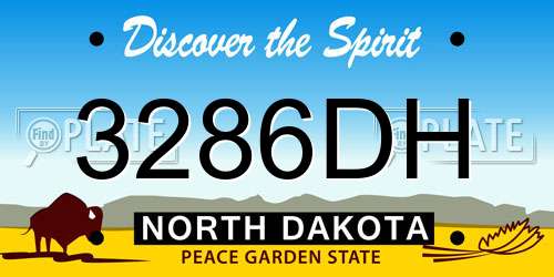 3286DH North Dakota License Plate