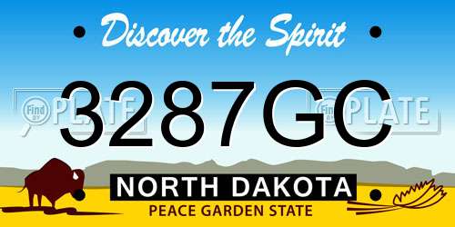 3287GC North Dakota License Plate