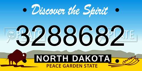 3288682 North Dakota License Plate