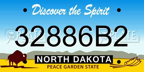 32886B2 North Dakota License Plate