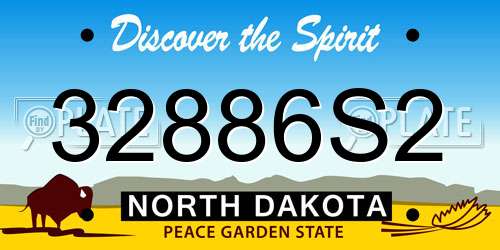 32886S2 North Dakota License Plate