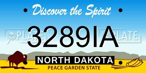 3289IA North Dakota License Plate