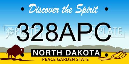 328APC North Dakota License Plate
