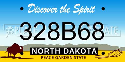 328B68 North Dakota License Plate