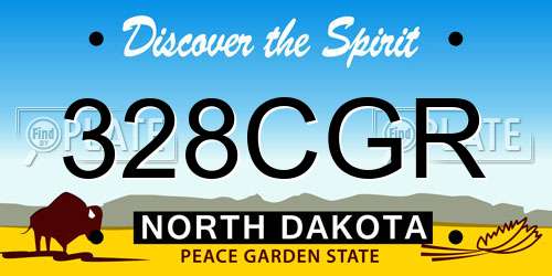 328CGR North Dakota License Plate