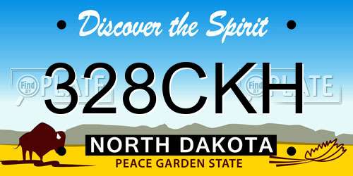 328CKH North Dakota License Plate
