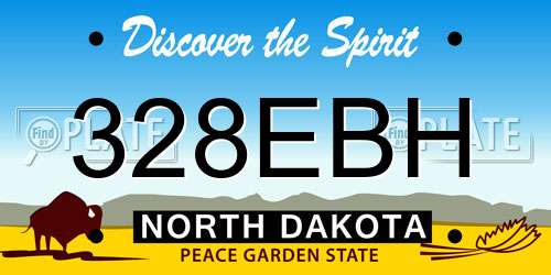 328EBH North Dakota License Plate