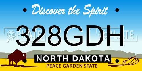 328GDH North Dakota License Plate