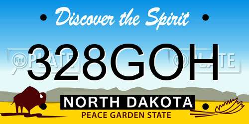328GOH North Dakota License Plate