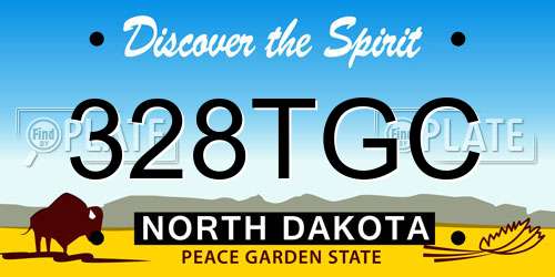 328TGC North Dakota License Plate