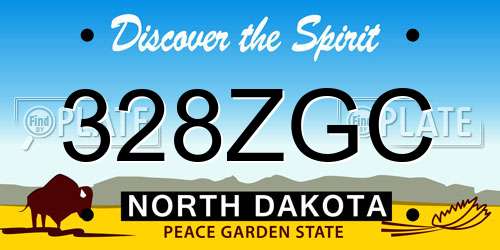 328ZGC North Dakota License Plate