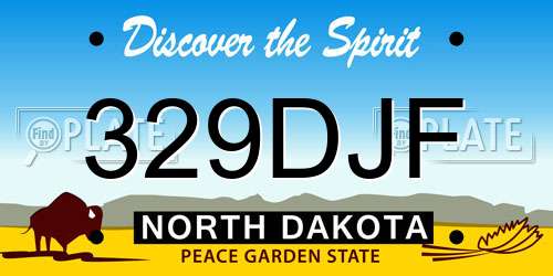 329DJF North Dakota License Plate