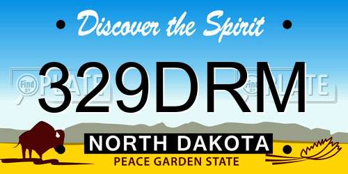 329DRM North Dakota License Plate