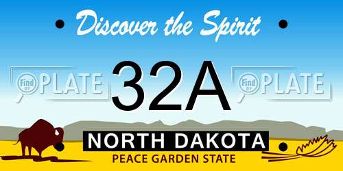 32A North Dakota License Plate