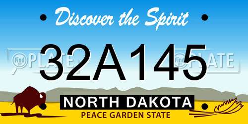 32A145 North Dakota License Plate