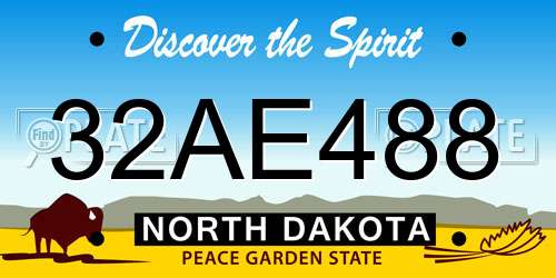 32AE488 North Dakota License Plate