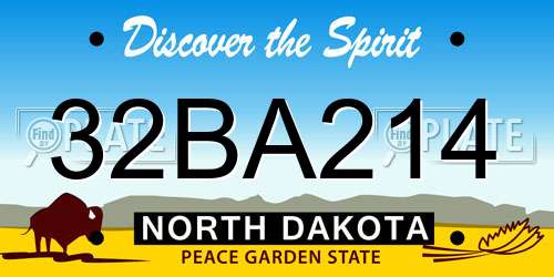 32BA214 North Dakota License Plate