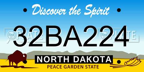 32BA224 North Dakota License Plate