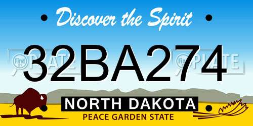 32BA274 North Dakota License Plate