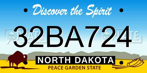32BA724 North Dakota License Plate