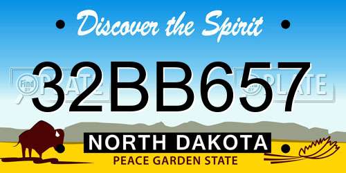 32BB657 North Dakota License Plate