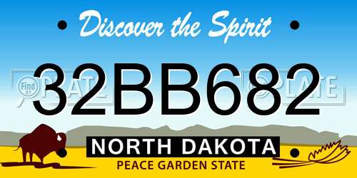32BB682 North Dakota License Plate