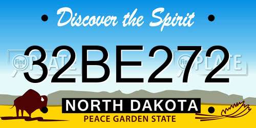 32BE272 North Dakota License Plate