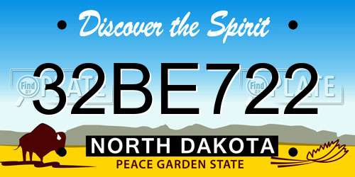 32BE722 North Dakota License Plate