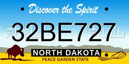32BE727 North Dakota License Plate