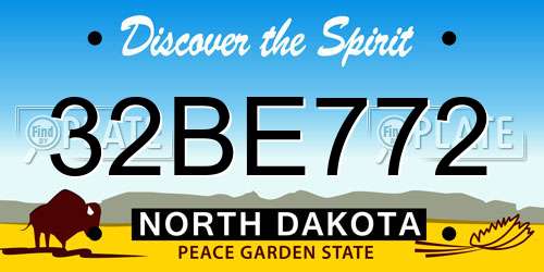 32BE772 North Dakota License Plate