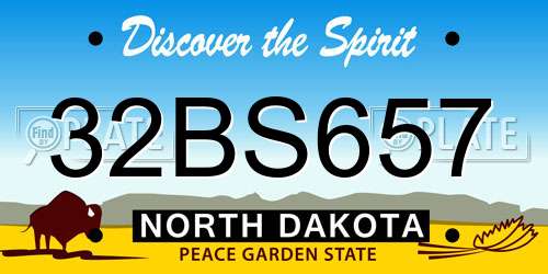 32BS657 North Dakota License Plate