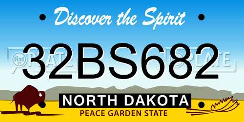 32BS682 North Dakota License Plate