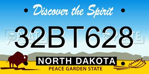 32BT628 North Dakota License Plate