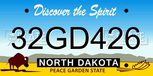 32GD426 North Dakota License Plate