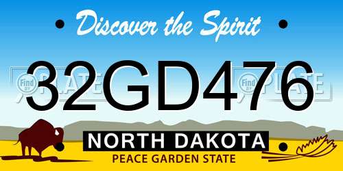 32GD476 North Dakota License Plate