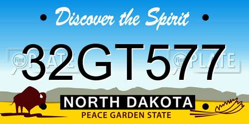 32GT577 North Dakota License Plate