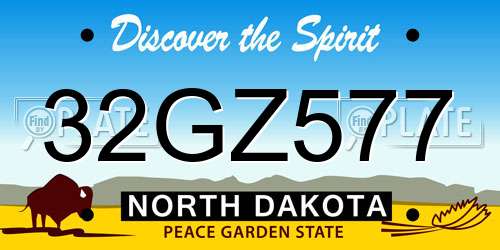 32GZ577 North Dakota License Plate
